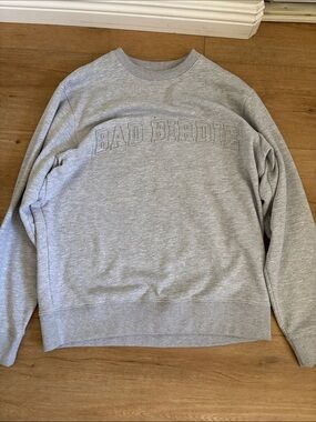 Bad Birdie Light Gray Embroidered Crewneck Sweatshirt